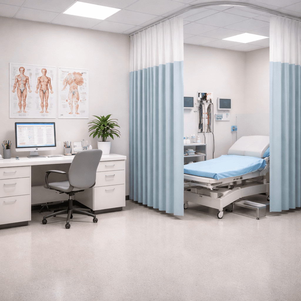 Healthcare environment outfitted with Window Techs hospital curtains